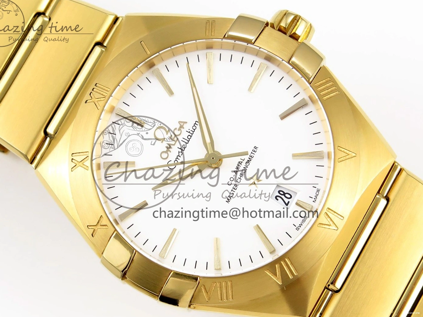 0303 Constellation 39mm YG ASWF 1:1 Best Edition White Dial on YG Bracelet A Casual 7780
